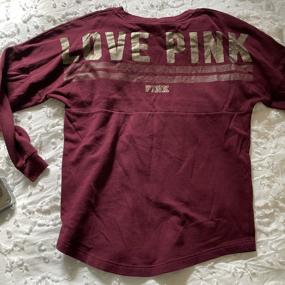 Victoria’s Secret PINK maroon, long sleeve T-shirt, size small SKU 209 - Picture 6 of 6